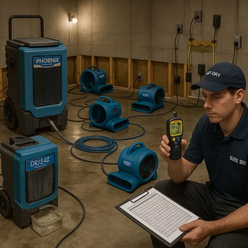 Structural Drying and Dehumidification process in Paulsboro, NJ